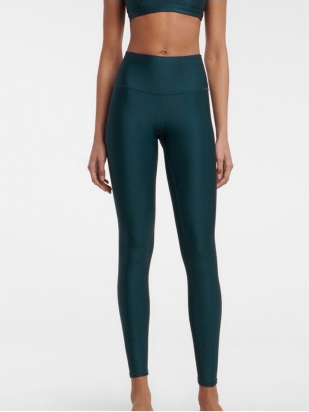Alo Airlift teal leggings + matching sports bra